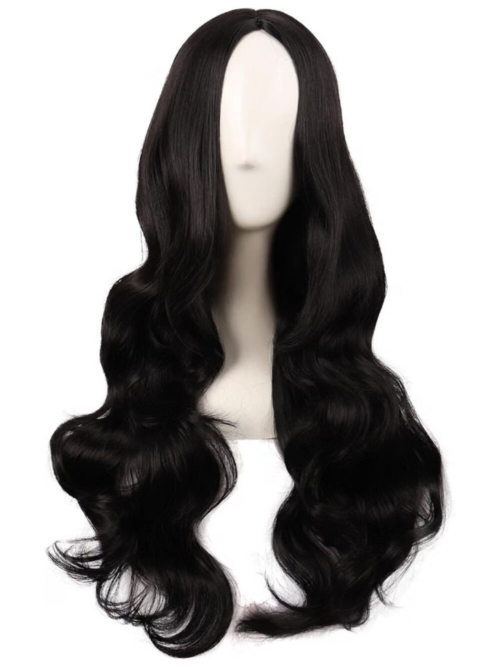 28 Inch/70 cm Long Wavy Curly Wig Black